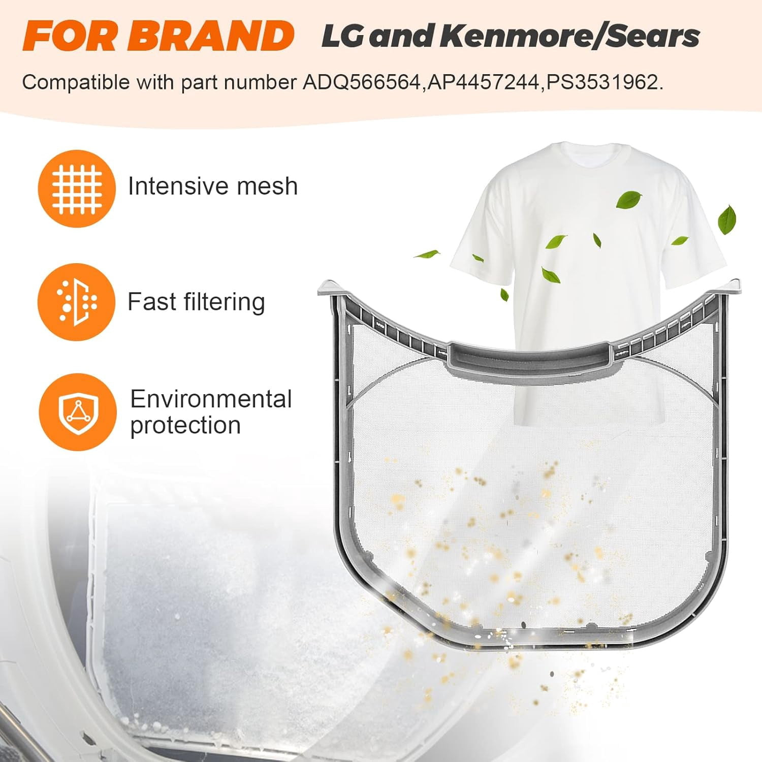 【𝟮𝟬𝟮𝟲 𝘂𝗽𝗴𝗿𝗮𝗱𝗲】ADQ56656401 DLEX3700W DLE3400W DLE3500W Dryer Lint Filters replacement for LG kenmore by Beauicy-Positively reviewed for sturdiness with UPGRADED STAINLESS STEEL METAL SCREEN