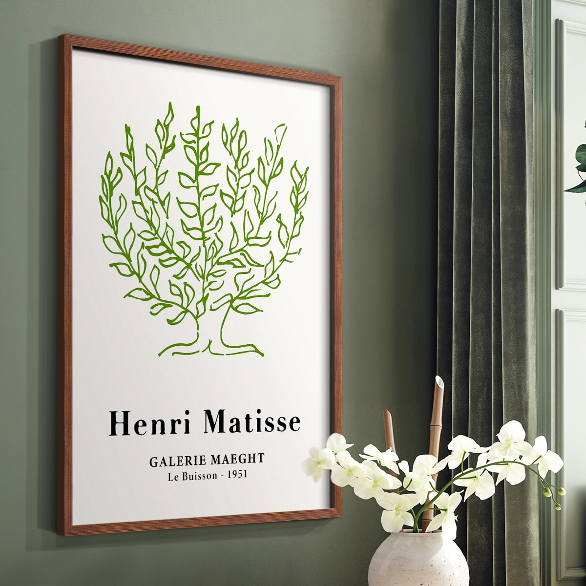 Matisse CXV Framed Print in Brown Solid Wood 22 x 28 Framed Print