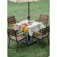 thumbnail image 4 of Outdoor Tablecloths with Umbrella Hole & Zipper, Spring Groundhog 60x60 Inch Square Tablecloths, Watercolor Sunflower Botanical Vintage Waterproof Table Cloth, Patio/Pool/Picnic Table Covers, 4 of 8
