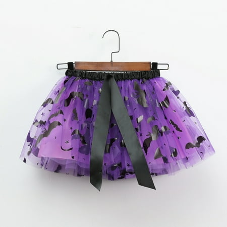 

Lovskoo 2-8Y Toddler Little Girl Halloween Tulle Skirt Toddler Tutu Girls Clothes Purple