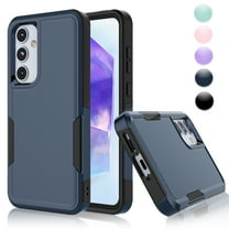 Njjex for Samsung Galaxy A55 5G Phone Case,Shockproof Dust/Drop Proof 2-Layer Full Body Protective Heavy Duty Durable Rugged Hybrid Cover for Galaxy A55 5G,Blue