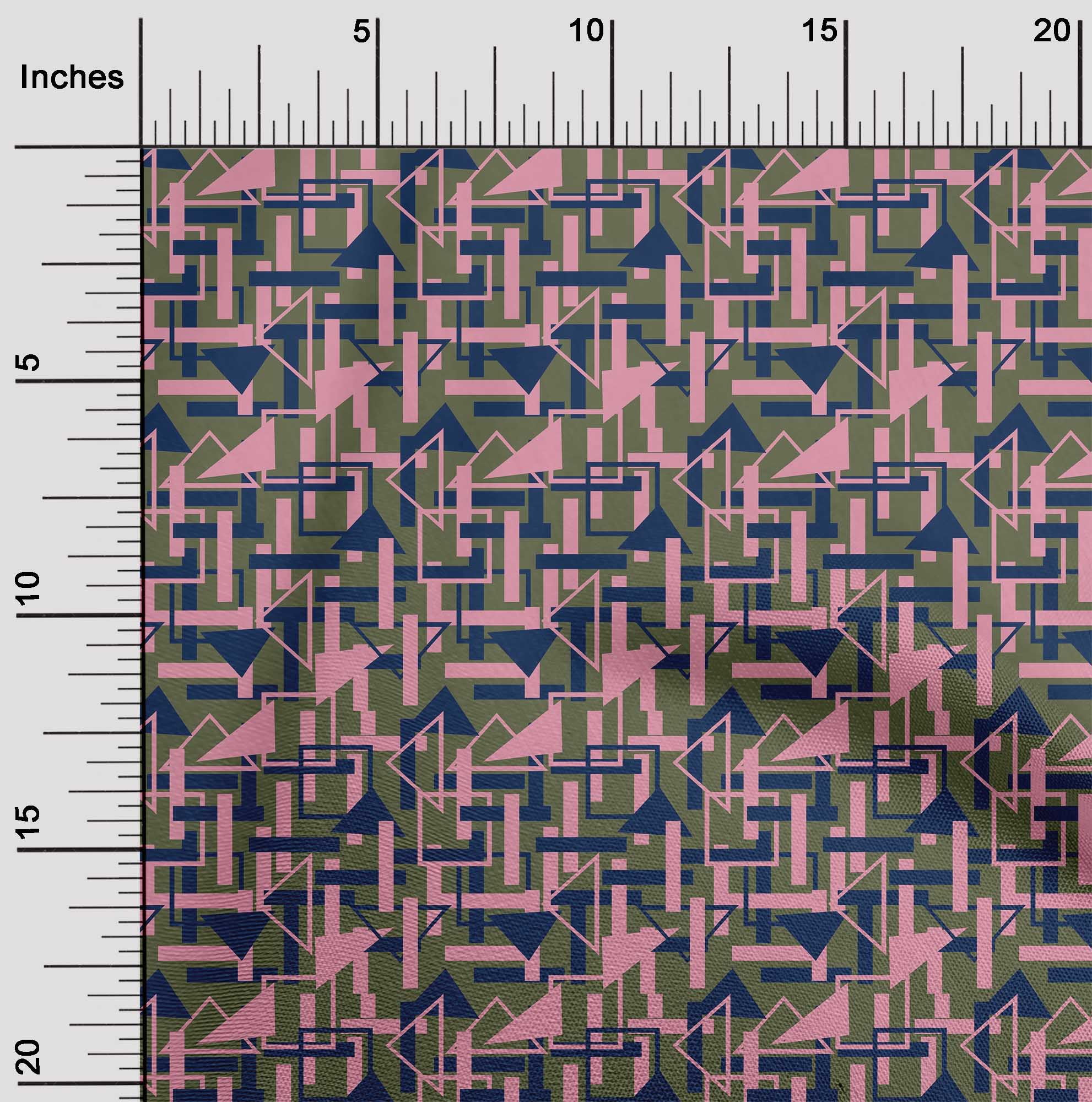 Square Pattern Fabris oneOone Cotton Poplin Fabric Square & Triangle Geometric Print Fabric ...