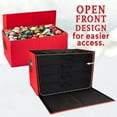 thumbnail image 3 of Hold N' Storage Christmas Ornament Storage Box with Dividers and Handles, Stores up to 96 - 3" Ornaments - Red, 3 of 8