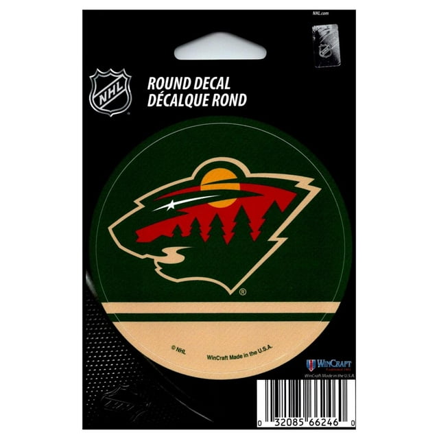 Minnesota Wild Autocollant Vinyle Rond 3 Pouces Wincraft sous Licence Intérieur/extérieur
