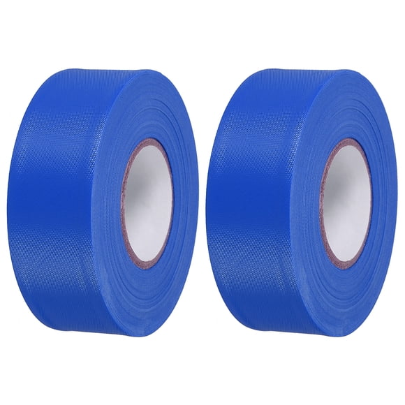 Unique Bargains 1-1/5'x147' PVC Flagging Tape Non-Adhesive Neon Marking Tape for Tree Survey Boundaries, Blue 2 Pack
