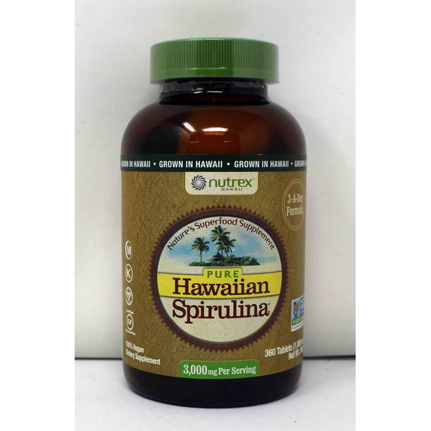 Nutrex Hawaii Pure Hawaiian Spirulina 1000mg Dietary Supplement 360 Tablets