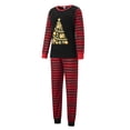 thumbnail image 3 of Conjunto de pijamas navideños familiares a juego con estampado de árbol y rayas. Pijamas de vacaciones para papá, mamá y niños., 3 of 9