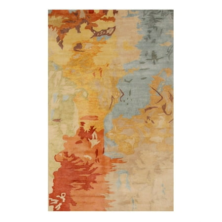 EORC Multicolored Hand-Tufted Viscose Contemporary Palermo Rug, 5' x 8'