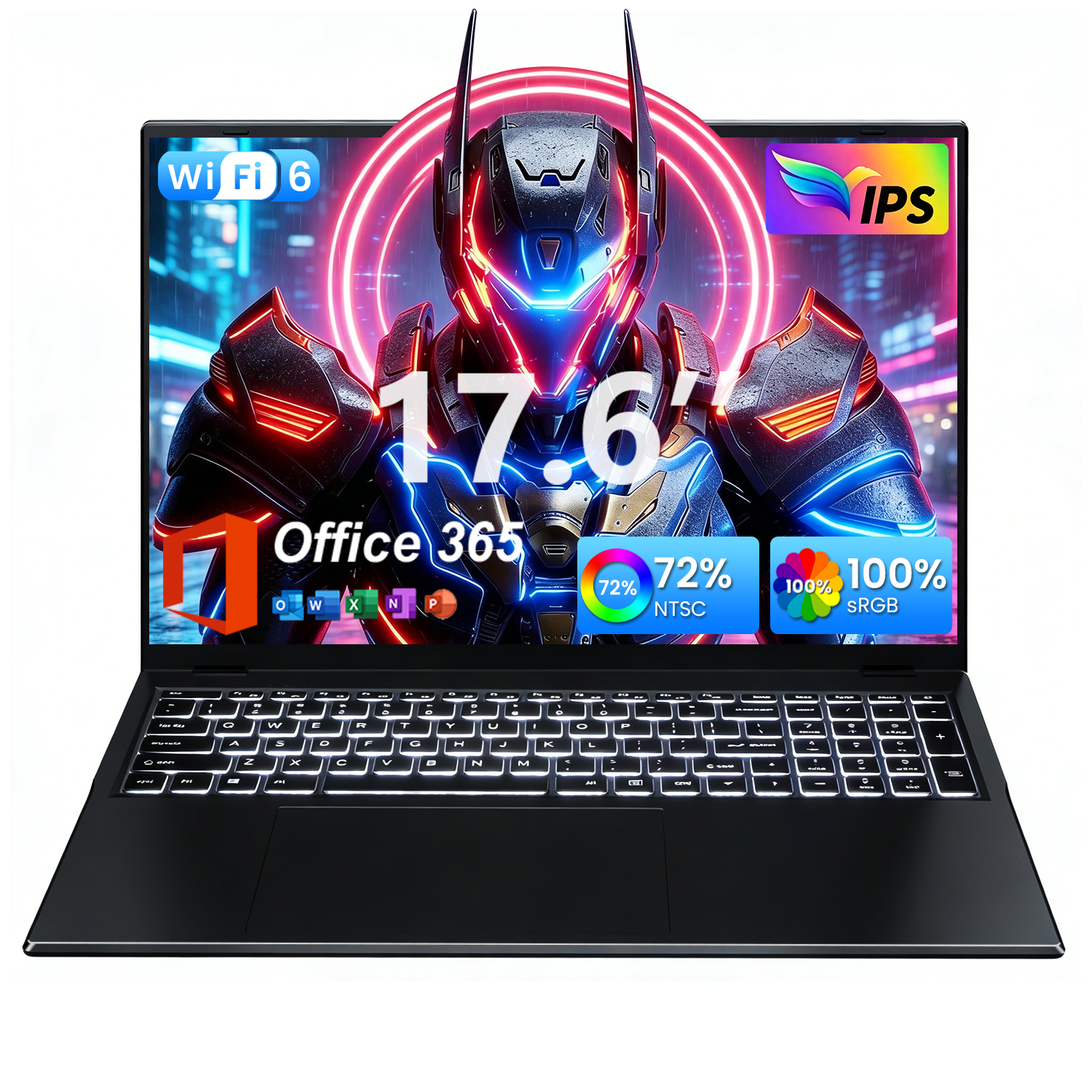 Jumper 17.6" Laptop Windows 11, 16GB DDR4 640GB Storage Laptop Computer, 4-Core Intel N95 Processor(Up to 3.4GHz), 100% sRGB, Backlit Keyboard, 1yr Office 365 Free, Black