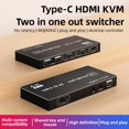 thumbnail image 1 of Conmutador KVM 4K HD 2 Entradas 1 Salida, Conmutador KVM HD 2.1 4K 60 Hz para 2 Computadoras Que Comparten 1 Monitor, 1 of 6