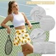 thumbnail image 5 of SEANATIVE Womens Tennis Skirt High Waisted Athletic Skorts Lightweight Pleated Tennis Skirts with Pockets Built-in Shorts Golf Pickleball Workout Skort for Casual, 2XL, Sunflower Yellow White, 5 of 7