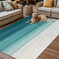 thumbnail image 2 of Fsddascl Teal Turquoise Ombre Outdoor Rug for Patio/Deck/Porch, Non-Slip Large Area Rug 5 x 8 Ft, Modern Abstract Gradient Lines Indoor Outdoor Rugs Washable Area Rugs, Reversible Camping Rug Carpet, 2 of 5