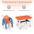thumbnail image 3 of Gymax Kids Study Desk Dinosaur Table & Chair Set w/ Building Blocks Activity Orange, 3 of 10
