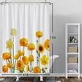 thumbnail image 3 of Yellow Floral Shower Curtain,Spring Daisy Waterproof Fabric Bathroom Curtain with Hooks,60x72 in, 3 of 5