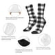 thumbnail image 4 of Balery Black White Plaid Calcetas Largas con Estampado para Hombre y Mujer – Suaves y Transpirables, Talla Única (US 5-11), 4 of 6