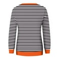 thumbnail image 5 of VISALY Pullover Crewneck Sweatshirt Tunic Sweatshirt Oversized Sweatshirts Loose Fit Long Sleeve Tops Striped No Hood Casual Comfy Blouses Business Casual Sweater Sweater Shirts Comfy Sweaters Black L, 5 of 5