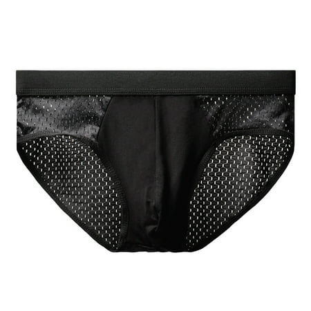 

HEVIRGO Men Briefs Mesh Stretchy Plus Size Hollow Out Tummy Tightening Underpants for Home