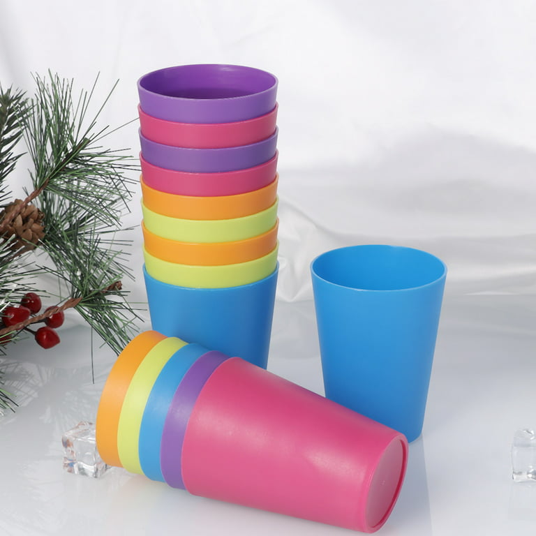 15pcs Colorful Plastic Cups Home Beverage Drinking Cup Reusable Holiday  Party Supplies