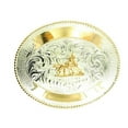 thumbnail image 1 of Crumrine C1036004 Oval Chicken Rider Buckle, Shiny Silver & Bronze - 3.75 x 4 .50 in., 1 of 1
