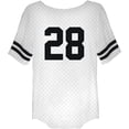 thumbnail image 2 of Disney Ladies Mickey Mouse Baseball Jersey, Classic Printed Mickey Baseball Shirt White – L, 2 of 2