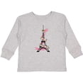thumbnail image 3 of Inktastic Eiffel Tower in Paris with Flowers and Pink Banner Boys or Girls Long Sleeve Toddler T-Shirt, 3 of 5