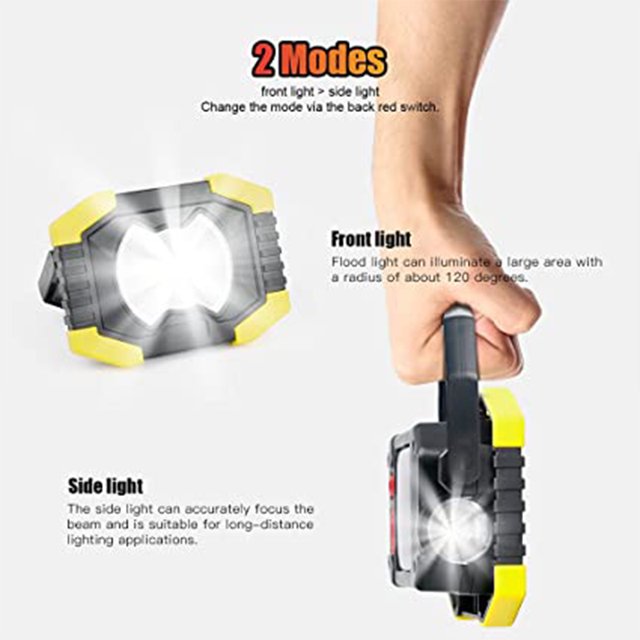 luz solar,2pcs LED Luz de trabajo 20W 2400LM LED Solar USB Luz de trabajo recargable Luz de inundación impermeable con soporte giratorio de 180 ° Banco de energía Muyoka Hogar