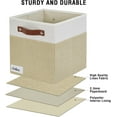 thumbnail image 5 of Collapsible Fabric Storage Cube Bins with 2 Reinforced PU Handles, Foldable Storage Organizer Baskets for Closet, Shelves, Living Room | 11"x11"x11", 4 Pack, Gray & White, 5 of 14