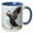 Blue/White, variant on 3drose, Atlantic Puffin Stretches, Mykines, Faroe Islands, Denmark, 11oz Two-tone Yellow Mug