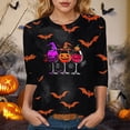 thumbnail image 2 of Godom Halloween T Shirts for Womens 3/4 Sleeve Shirt Crewneck Basic Tees Soft Loose Fit Fall Outfits Fashion Tops 2025, 2 of 6