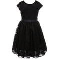 thumbnail image 3 of Flower Girl Dress Curly V-Neck Rose Embroidery AllOver for Little Girl Black 4 JKS.2066, 3 of 3