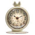thumbnail image 3 of Creative Co-Op Vintage Pewter Mantel Clock with Birds, Distressed Cream, 3 of 7