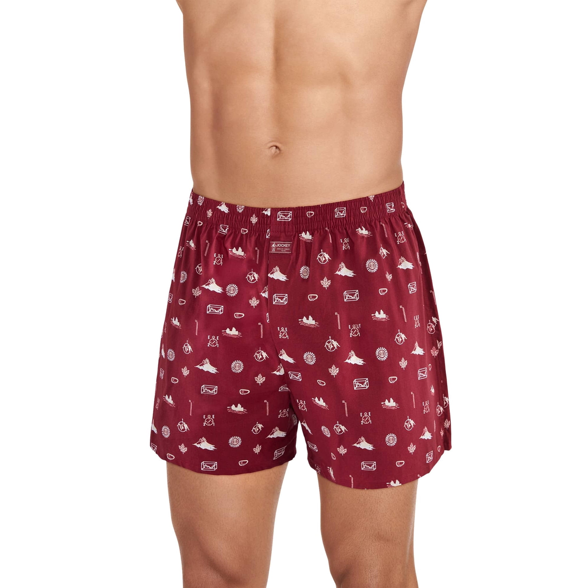 Jockey 100 Cotton Winter Sport Woven 4 Boxer Walmart
