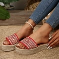 thumbnail image 5 of Mqqzkk Women's Low Platforms Sandals Fashion Woven Slippers Open Toes Sandals Casual Lightweight Summer Slip On Soft Comfy Shoes, 5 of 9