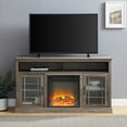 thumbnail image 3 of Walker Edison Traditional 2 Door Fireplace TV Stand for TVs up to 65", Grey Wash, 3 of 10
