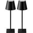 thumbnail image 1 of Paquete de 2 lámparas de mesa inalámbricas, lámparas de escritorio LED portátiles, funciona con batería de 5000 mAh, atenuación continua de 3 colores, para restaurante, dormitorio, campamento al, 1 of 9