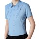 thumbnail image 3 of Camisa de manga corta para hombre, estilo urbano, secado rápido, corte regular, elegante e informal, solapa azul claro, 3 of 9
