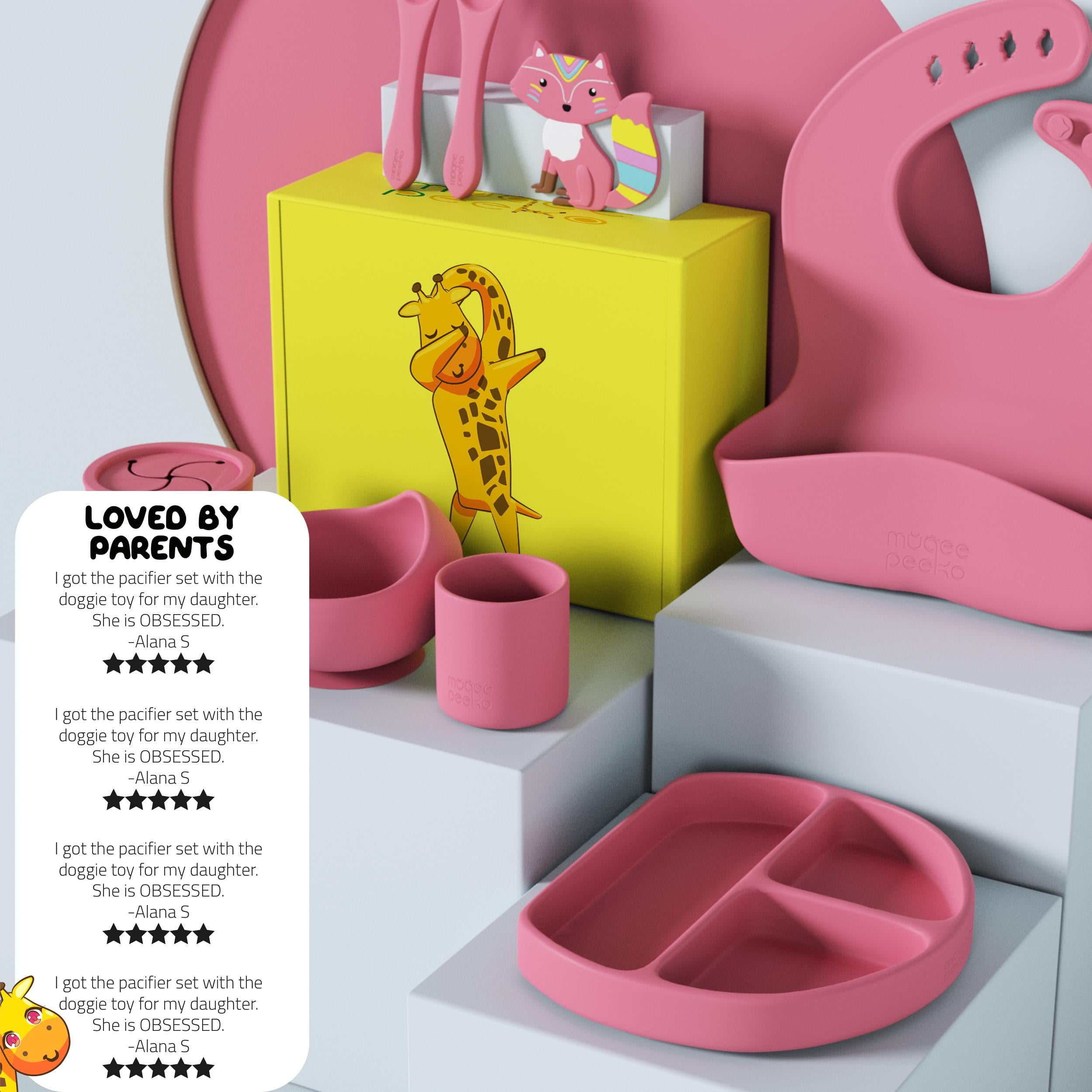 Trixie PLA 2-PACK - Assiette pour enfants - pink/argenté 