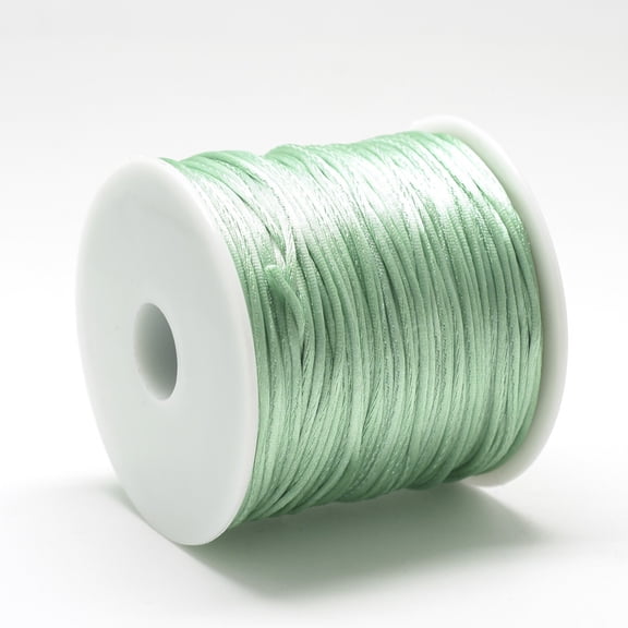 1roll Nylon Thread Rattail Satin Cord Aquamarine about 1mm about 76.55 yards(70m)/roll
