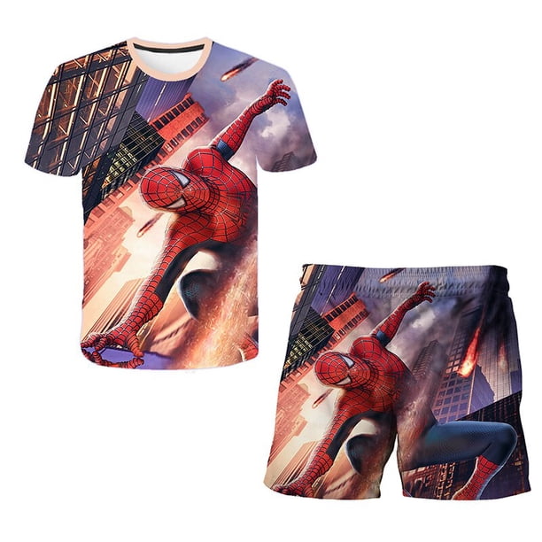 Spiderman Girls Sets for Little Boys Marvel Heroes Girl Clothing Graphic T-Shirt Family Matching Outfits Children's Costume Kids11T Gong Bohan LED