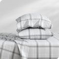 thumbnail image 3 of Bare Home Flannel Sheet Set - 100% Cotton - Deep Pocket - Twin XL, Tartan Plaid, 3-Pieces, 3 of 7