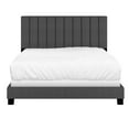 thumbnail image 3 of Modern Fabric Upholstered 60" Queen Bed in Charcoal, 3 of 7