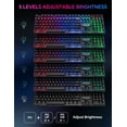 thumbnail image 4 of CHONCHOW Wireless Gaming Keyboard, Rechargeable 104 Key Rainbow LED Light Up Keyboard for PC PS4 PS5 Xbox One Laptop, Teclado inalmbrico, Black (Wireless), 4 of 7