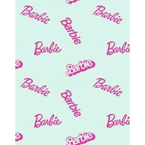 Barbie Logo Mix Removable Vinyl Wallpaper, Robin's Egg
