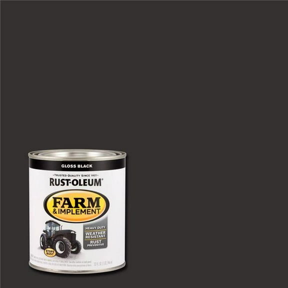 Rust-Oleum Farm & Implement Paint Gloss Enamel - Chip-Resistant - 1 Qt, Black