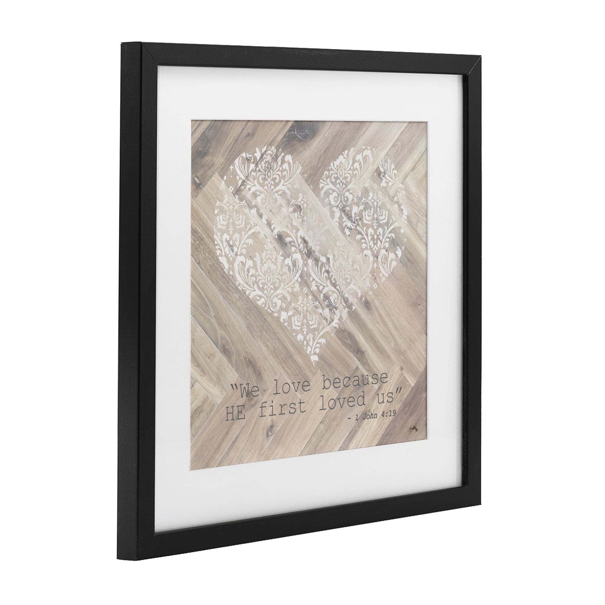 Stupell Industries He Loved Us First Black Framed Print Under Glass, design by Elizabeth Medley