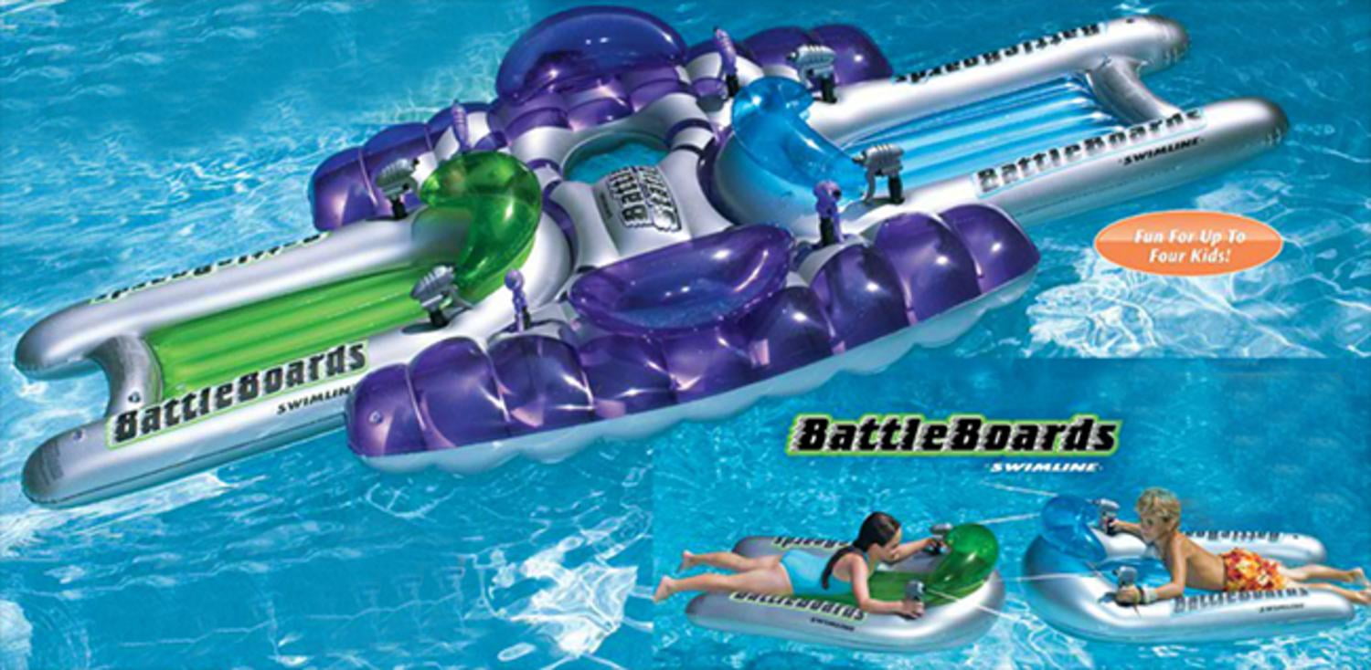 Water Sports 3-Piece Inflatable Battle Board Station Swimming Pool Squirter Set by Swim Central