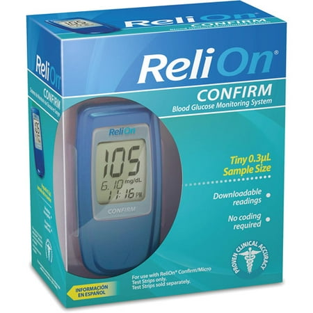 ReliOn Confirm Blood Glucose Meter, Blue
