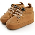 thumbnail image 2 of YAZI Baby Boys Girls Sneakers Toddler Dress Shoes Soft Rubber Sole Infant Moccasins Newborn Oxford First Walker Crib Shoes, 2 of 6