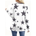 thumbnail image 2 of ZUKMRJPC Women's Long Sleeve Shirts Crewneck Cute Stars Print Loose Fit Tunics Sweatshirt Fall Soft Comfy Casual Basic Cotton Tees Tops, 2 of 7