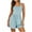 Light Blue, variant on Women Solid Sleeveless Backless Strap Slim Workout Short Jumpsuit